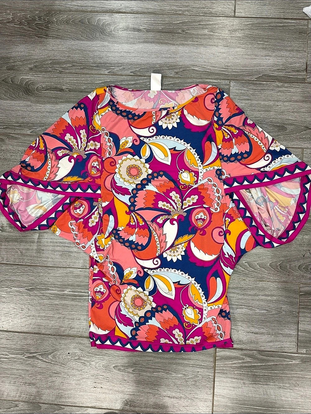 Trina Turk Paisley Tunic in Pink & Blue Large Like New